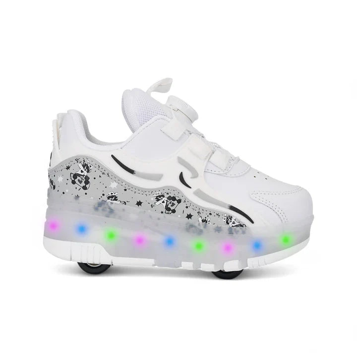 Işıklı Patenli Tekerlekli Spor Ayakkabı Beyaz