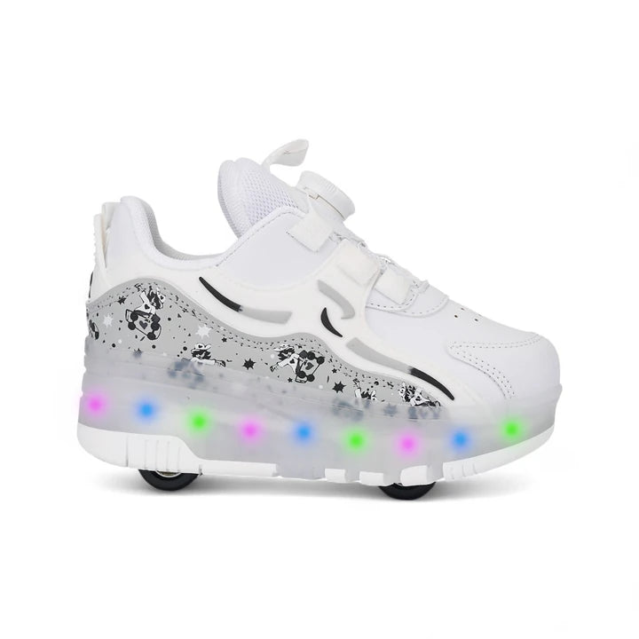 Işıklı Patenli Tekerlekli Spor Ayakkabı Beyaz