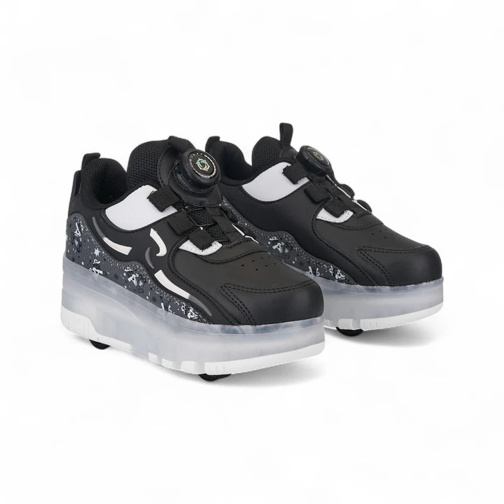 Işıklı Patenli Tekerlekli Spor Ayakkabı Siyah